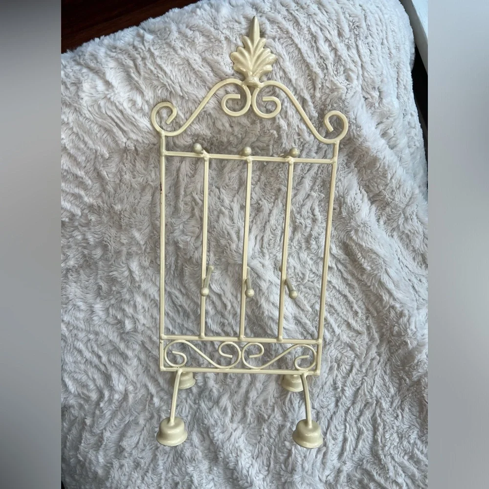 Elegant Cream Metal Wall Rack